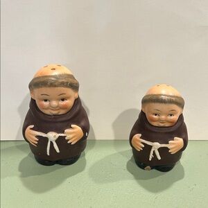 Vintage Monk Salt and Pepper Shakers